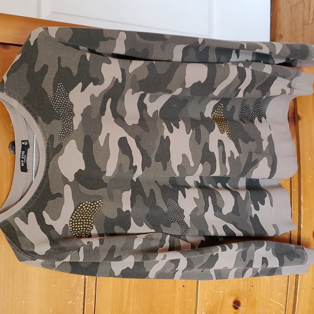 Max jeans army green loose-fitted Pullover